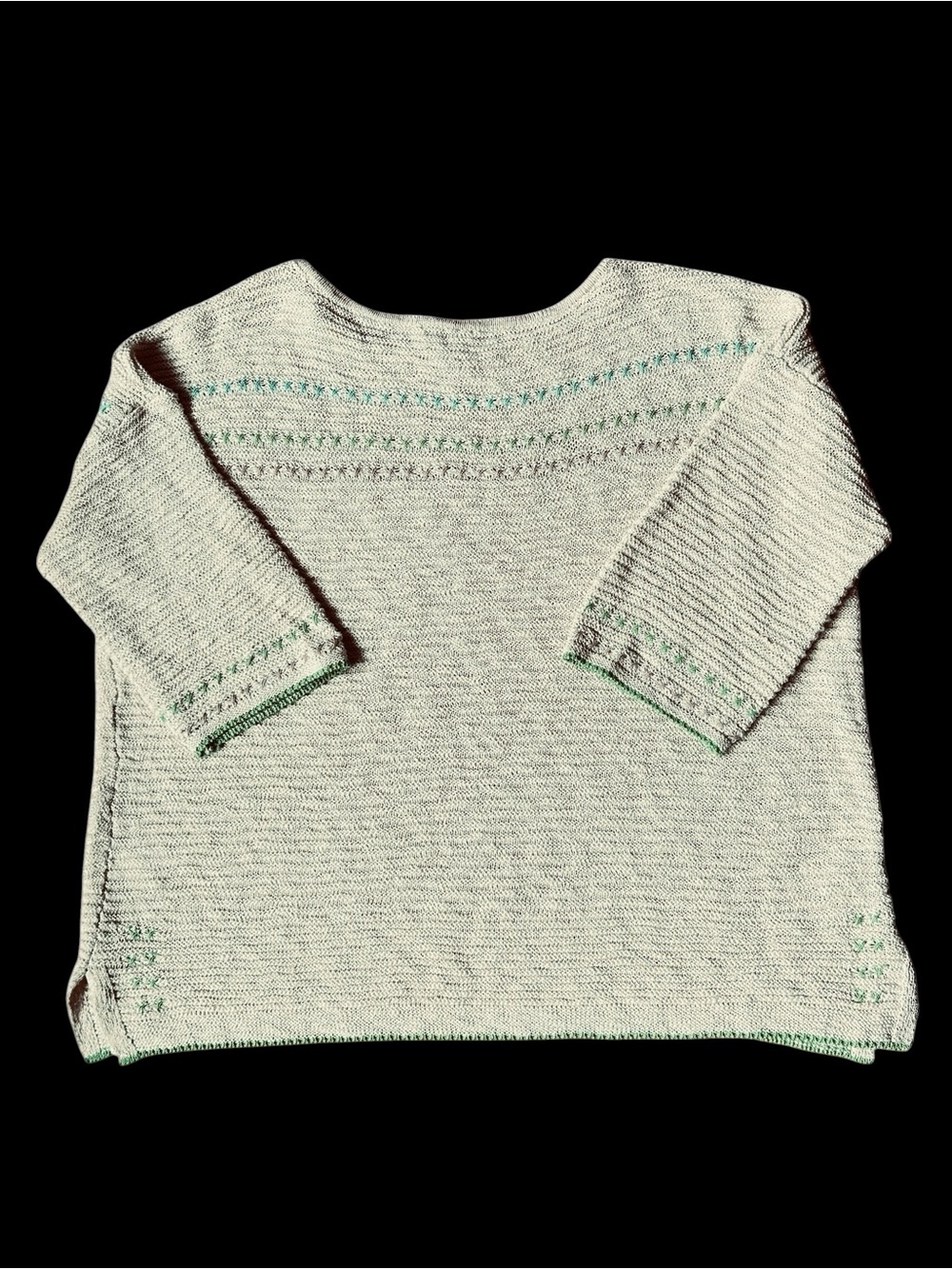 J.Jill Women’s Light & Airy Textured Boatneck Beige 3/4 Sleeves Sweater Sz. MP